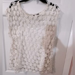 White daisy lace topM with a shell underneath or wear over swimsuit